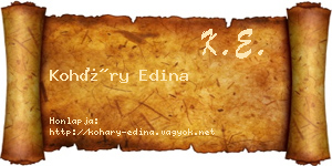 Koháry Edina névjegykártya