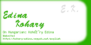 edina kohary business card